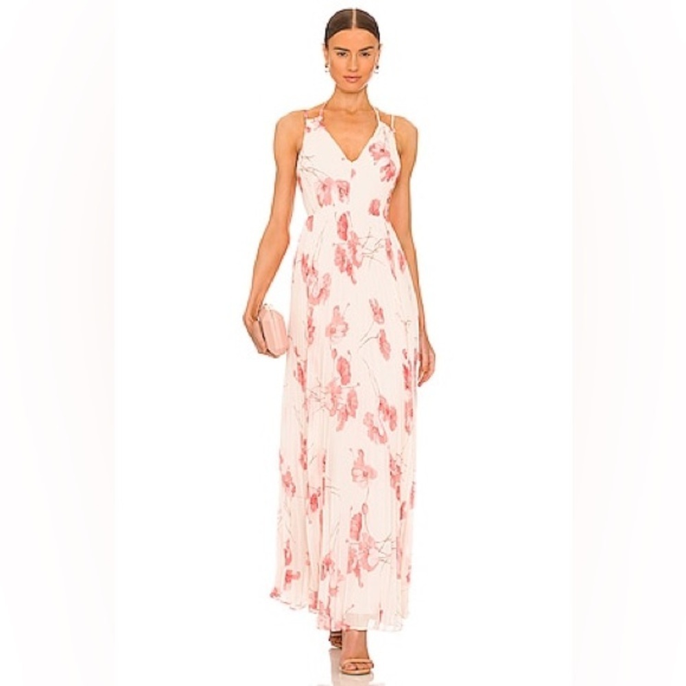 BCBGMAXAZRIA Floral Print Halter Maxi Gown Size 2 NWT